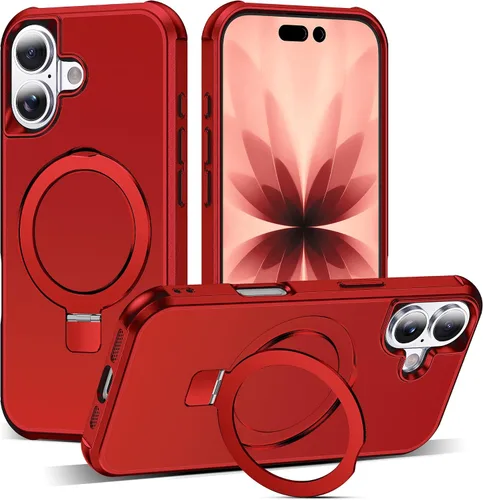 Vista 181 de SKYLMW - Funda compatible con iPhone 11 de 6.1 pulgadas, con soporte magnético invisible tipo anillo, funda translúcida de grado militar, compatible