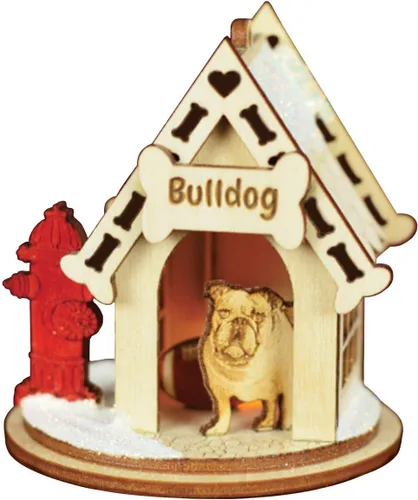 Vista 9 de Basset Hound Dog Tea Light Display Adorno de Navidad de madera para árbol de Navidad