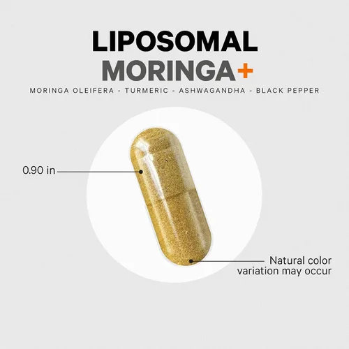 Vista 8 de Codeage Suplemento liposomal de moringa+, 400 mg de extracto de moringa 50:1 - cúrcuma, Ashwagandha, pimienta negra, suministro de 3 meses, polvo