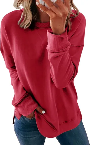 Vista 33 de Dokotoo Women's Casual Crew Neck Sweatshirt Loose Long Sleeve Pullover Tops Jade (Moonlight Jade)