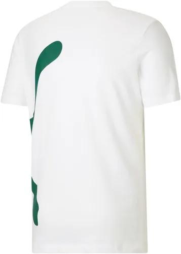 Vista 2 de Puma Hombres De Gran Tamaño Logo Crew Cuello De Manga Corta Atlético Tops Casual - Blanco