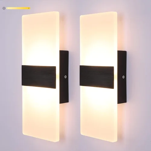 Vista 11 de Lightess Aplique de pared moderno regulable. Lámpara de pared de 12 W en negro, lámpara de pared interior de acrílico para dormitorio, sala