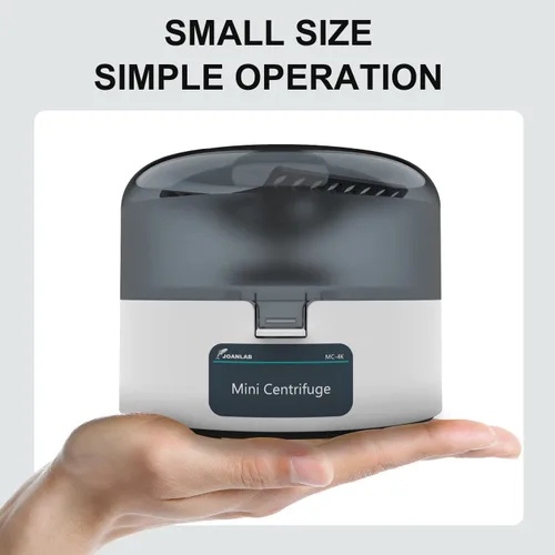 Vista 5 de Mini Centrífuga 4000RPM 0.2ml/1.5ml/2ml con Rotor 2-en-1 Equipo de Laboratorio Portátil Microcentrífuga