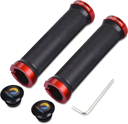 Vista 7 de TOPCABIN - Puños de manillar de bicicleta de doble bloqueo - Puños de goma cómodos para BMX y bicicleta de montaña