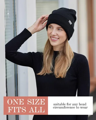 Vista 6 de Hreibewie - Gorro para mujer, unisex, cálido, cálido, para invierno, informal, suave, gorra de calavera
