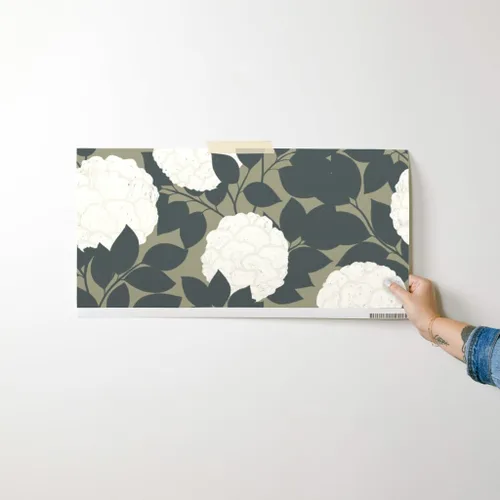 Vista 7 de Papel tapiz para despegar y pegar, flores vintage, floral, naturaleza, neutro, rosa, jardín, peonías botánicas, papel tapiz extraíble personalizado
