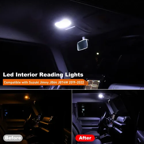 Vista 3 de Lámpara LED para maletero de lectura interior, bombilla de cúpula para mapa, compatible con Suzuki Jimny JB64 JB74W 2019-2022 (lente transparente)