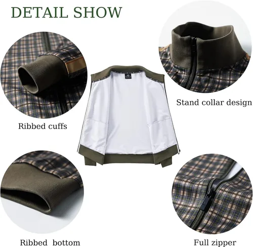 Vista 6 de ANOTWENER Trajes deportivos de 2 piezas para hombre, cuello alto, manga larga con bolsillos laterales dobles, chaqueta y pantalones deportivos