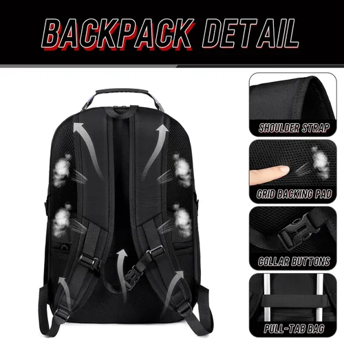 Vista 2 de Z-MGKISS Mochila de viaje, mochila grande de viaje para laptop para hombres y mujeres con mochila comercial aprobada por la aerolínea TSA, Negro