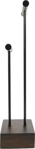 Vista 5 de Umbra Soporte de joyería de pilarorganizador de joyas de nogal y metal negro con cajón, 6 pulgadas de largo x 5 pulgadas de ancho x 21 pulgadas