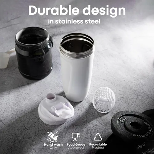 Vista 8 de Smartshake Looney Tunes Reforce Botella mezcladora de proteína de acero inoxidable - Botella unisex para gimnasio sin aislamiento Botellas