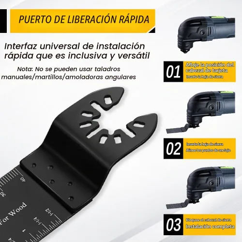 Vista 4 de 6 piezas de cuchillas para herramientas oscilantes, multiherramienta oscilante universal para madera, cuchillas de sierra oscilantes profesionales