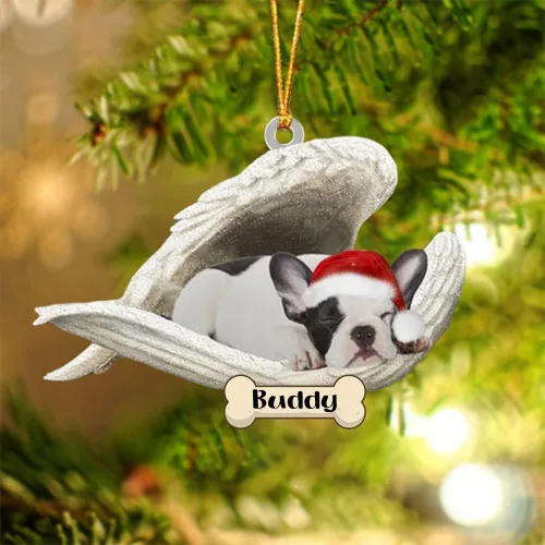 Vista 71 de Afghan Hounds - Adorno de Navidad con alas de ángel durmiente, recuerdo personalizado para perros 2024, adorno de forma acrílica, regalos