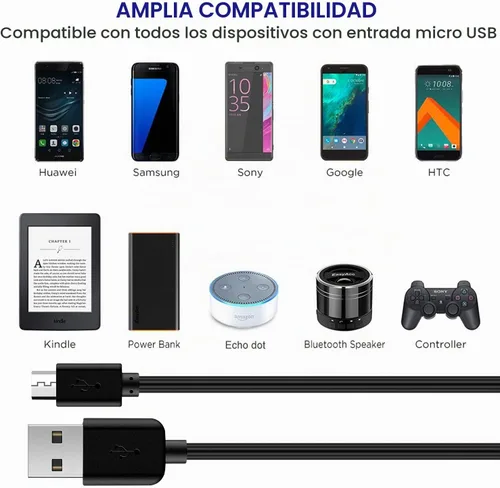 Vista 5 de Cargador de pared micro USB de 5 V 1A, cable de cargador Android, adaptador de corriente de CA a CC de 5 voltios de 1000 mA para carga de teléfono