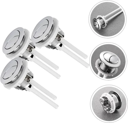 Vista 5 de 3 unids doble empuje inodoro botones de descarga forma accesorios de baño para reemplazo de tanque de inodoro