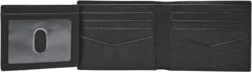 Vista 15 de Fossil Billetera plegable de cuero para hombre con ventana de identificación abatible para hombres