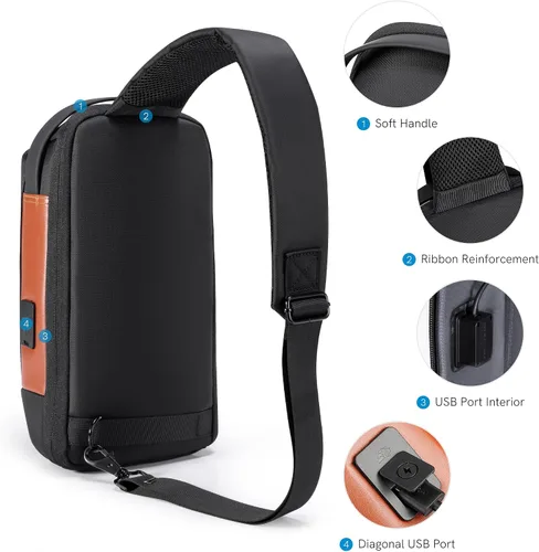 Vista 5 de KINGSONS Bolso cruzado para hombres y mujeres, pequeño, cruzado, casual, de viaje, pequeño, deportivo, senderismo, ciclismo, día (azul claro)