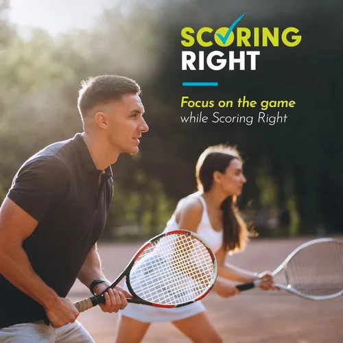 Vista 3 de Scoring Right Net Checker - Cinta métrica de altura de red para tenis y llavero