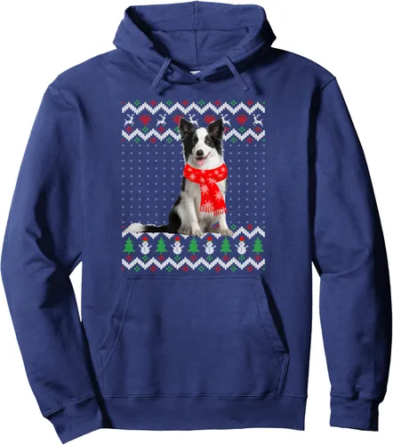 Vista 6 de Border Collie Dog Ugly Christmas Sweater Xmas Pullover Hoodie