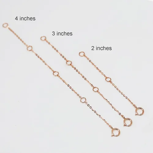 Vista 4 de Extensor de Collar de Oro Sólido de 14K Extensor de Pulsera Real de 2 3 4 Pulgadas Cadena Ajustable Duradera Extensión de Tobilleras de Oro