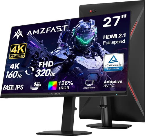 Vista 16 de Amzfast - Monitor de juegos de 24 pulgadas 180Hz 200Hz FHD 1080p, monitor de computadora, sincronización adaptativa de 1 ms, 3000:1, pantalla HDR
