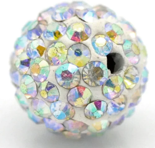 Vista 38 de RUBYCA Pave - Cuentas de arcilla de cristal checo para joyería Shamballa (20 unidades, 0.472 pulgadas, morado claro)