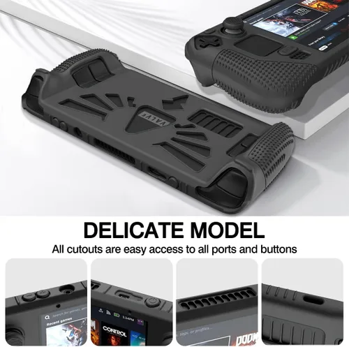 Vista 5 de SUIHUOJI Funda protectora de pie para cubierta de vapor, protector de accesorios de silicona engrosada, cubierta suave con 2 pares de agarres