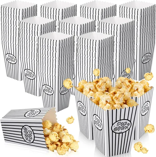 Vista 9 de Meanplan 200 cajas de palomitas de maíz, mini soporte de papel para palomitas de maíz, contenedor de cartón para aperitivos, bolsas desechables