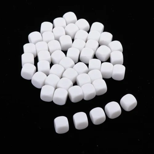 Vista 5 de SM SunniMix 2 dados blancos en blanco de 6 caras RPG Gaming Dados 0.472 in DIY Sticker