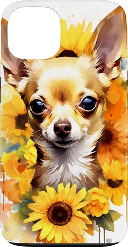 Vista 7 de Chihuahua Dog Watercolor Funda de girasol Chihuahua para iPhone 17