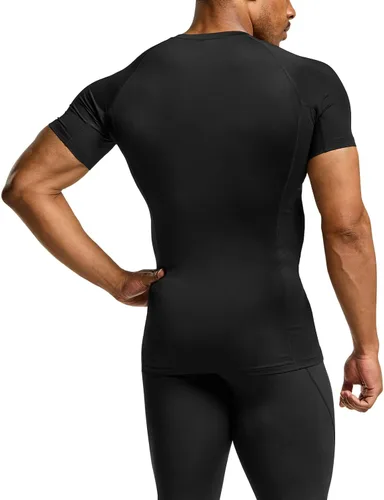 Vista 2 de TSLA - Paquetes de 1 o 3 camisetas de compresión para hombre, FPU 50+, de secado rápido, de manga corta, camiseta de entrenamiento atlético