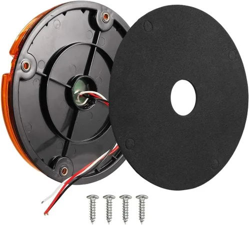Vista 5 de Partsam 2 luces traseras LED redondas de 7 pulgadas para remolque, 17 luces LED impermeables para estacionamiento, luces intermitentes con juntas