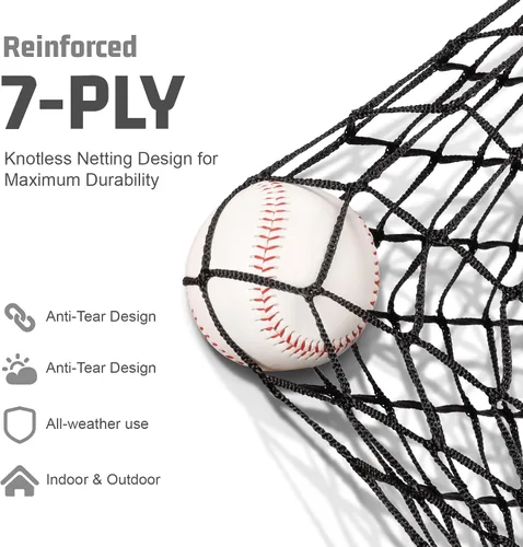 Vista 7 de Storgem 6'X6' Baseball Softball Practice Net, Portable Baseball Net for Batting, Hitting, Pitching and Fielding, with Carry Bag, Strike Zone and Bow