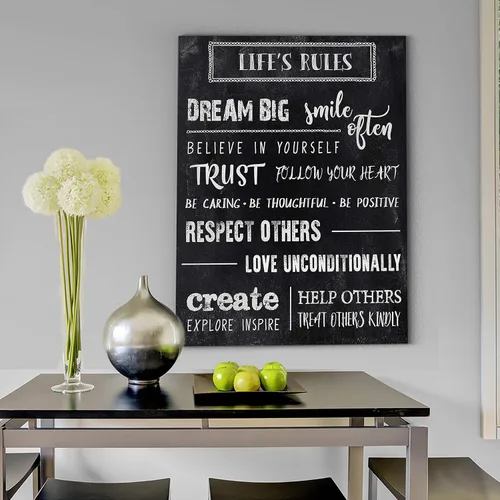 Vista 4 de Renditions Gallery - Arte de pared con citas motivacionales para el hogar, oficina, habitación, lienzo, decoración de pared, 12 x 18, pizarra