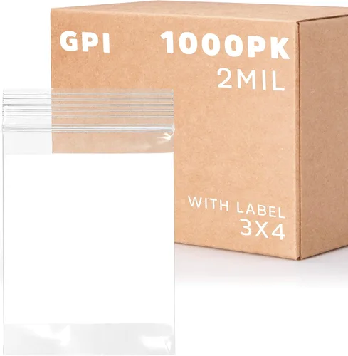Vista 34 de GPI Paquete de 100 bolsas de plástico transparente de 1.5 x 2 pulgadas con cierre de cremallera, bolsas de polietileno resistentes y duraderas de 2