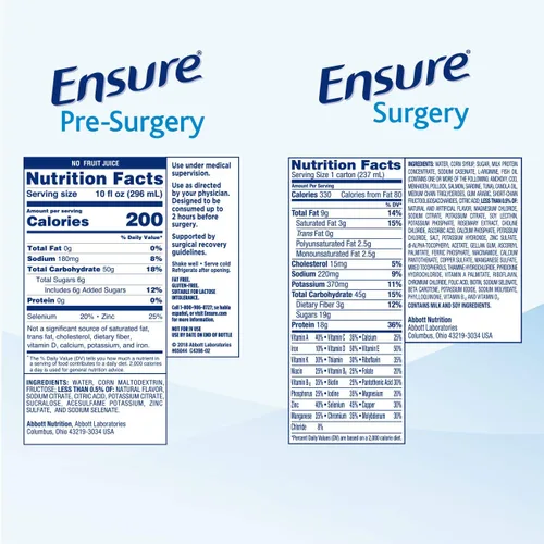 Vista 2 de Ensure Surgery Perioperative Paquete de 5 días con 3 bebidas de carbohidratos transparentes antes de la cirugía Ensure y 20 batidos