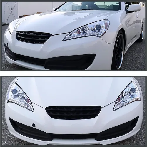 Vista 2 de SPEC-D TUNING Faros LED de proyector de cromo estilo compatible con Hyundai Genesis 2010-2012 de 2 puertas Coupé, conjunto de faros izquierdo +