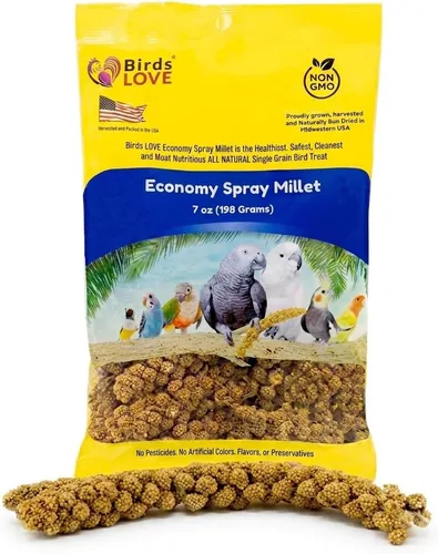 Vista 10 de Birds LOVE Puntas y Colas de Mijo para Aves - Periquitos, Cacatúas, Periquitos, Pinzones, Cotorras, Canarios, Cacatúas - Mijo Natural y Saludable