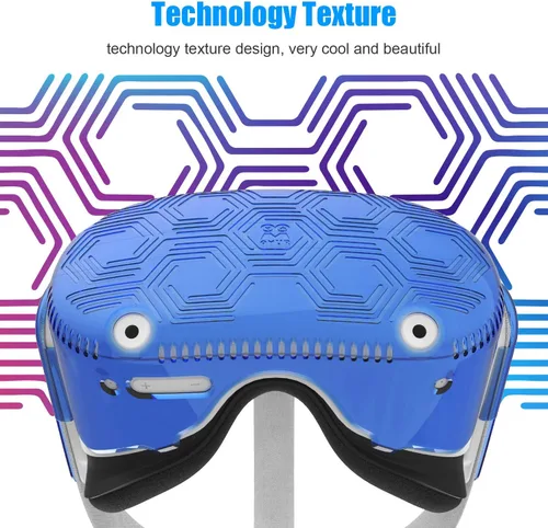 Vista 5 de AMVR VR - Carcasa protectora para auriculares ligera y duradera para accesorios Meta Quest 2 evita colisiones y arañazos azul