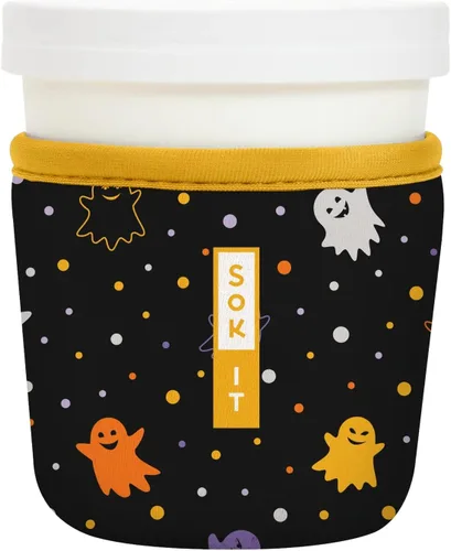 Vista 118 de Sok It IceCreamSok - Funda de neopreno aislada (flores abstractas, pintas de helado cónicas)