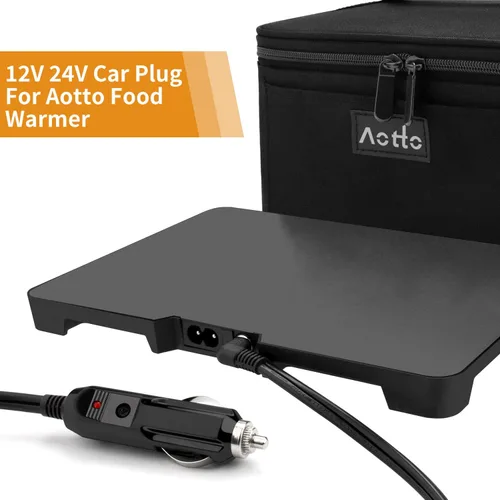 Vista 6 de Aotto Caja de almuerzo calentada Calentador de alimentos Cable de alimentación de repuesto - Enchufe de CC redondo de ángulo recto de 90 °