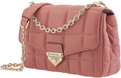 Vista 6 de Michael Kors Soho - Bolso de hombro grande de cuero acolchado, color rosa, Rosa