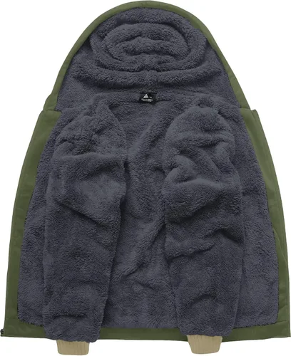 Vista 38 de SCODI Sudaderas con capucha para hombre, forro polar pesado, cremallera completa, forro de sherpa grueso, chaqueta con capucha