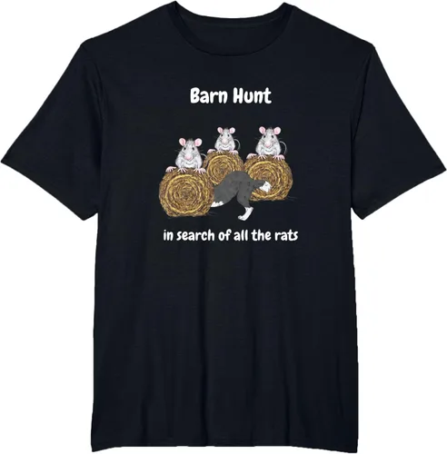 Vista 26 de Funny Barn Hunt - En busca de las ratas con Border Collie Camiseta, Negro