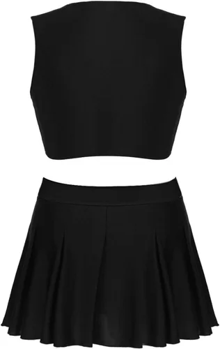 Vista 5 de Oyolan Conjunto de 2 piezas para mujer, con estampado de animadora, vestido de animador