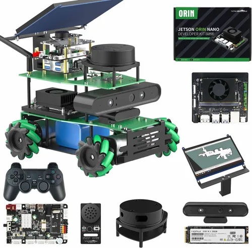 Vista 11 de Yahboom Robot AI Python Programa ROS2 Robot con RPi 5 8GB Powered Robot Educativo AI Módulo de voz Mapeo Navegación 360° Movimiento