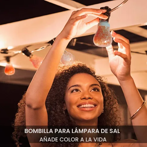 Vista 2 de Himalayan Glow - Foco LED equivalente a 60 W, lámpara de sal de 1 unidad, regulable, se adapta a la mayoría de lámparas de sal, ambiente cálido