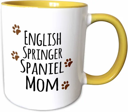 Vista 9 de 3dRose English Springer Spaniel Dog Mom - Taza de 11 onzas, color negro