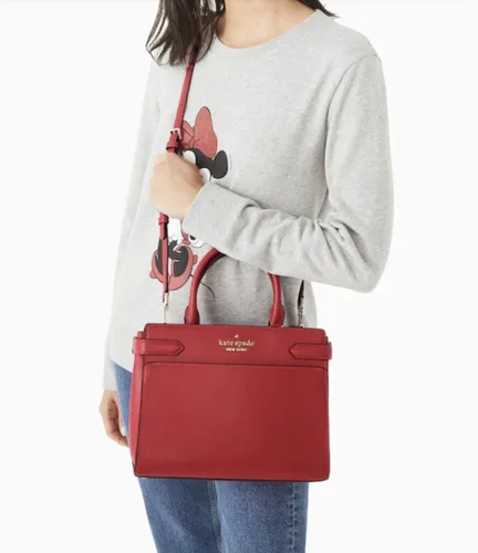 Vista 4 de KATE SPADE NEW YORK STACI - Bolsa de hombro mediana con grosella roja, Pasa de Corinto roja