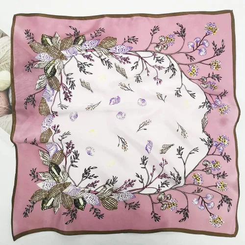 Vista 2 de FONYVE Bufandas 100% de seda de morera para mujer, bufanda cuadrada ligera de satén para la cabeza, bufanda pequeña de seda para dormir, 21 x 21
